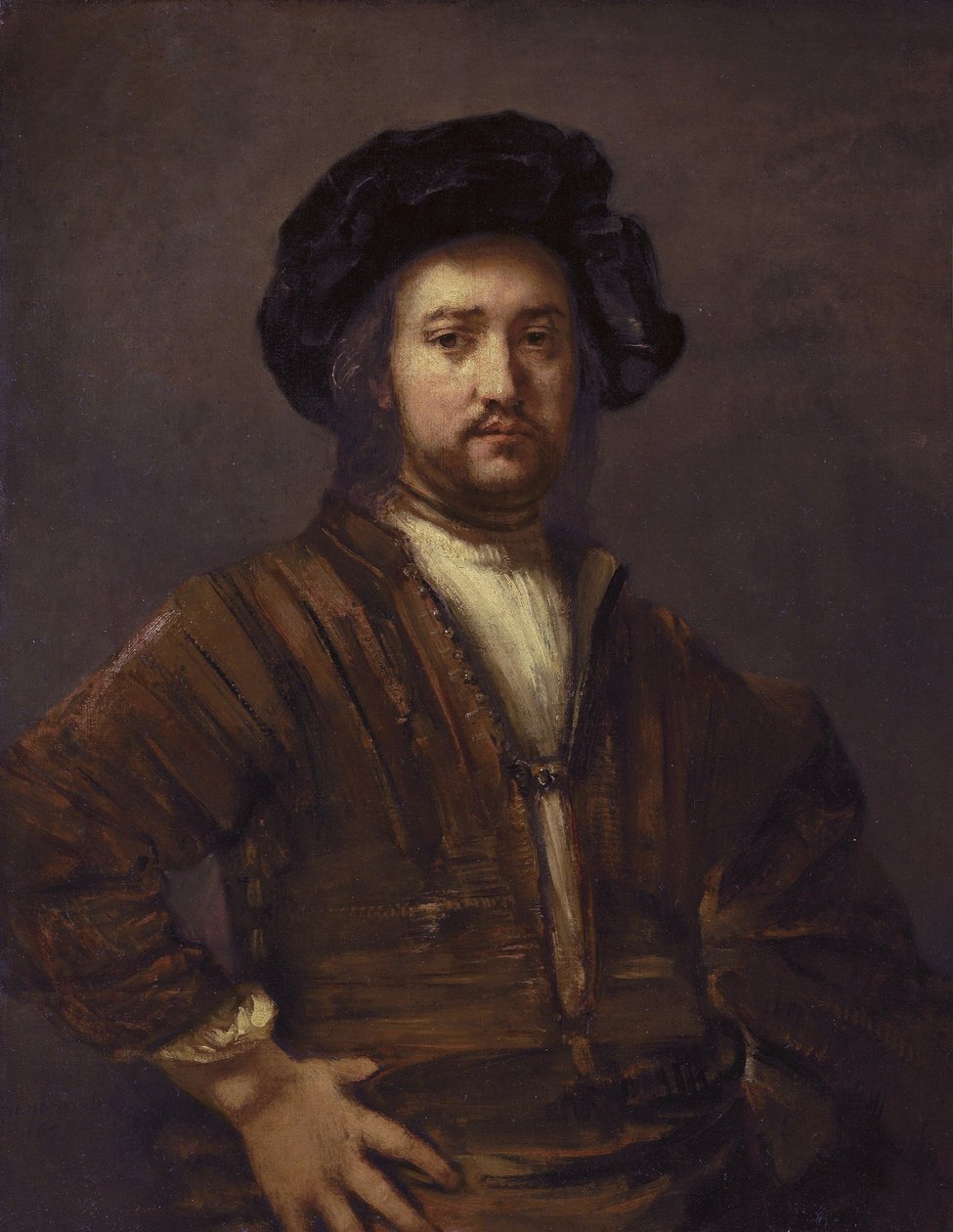 Ritratto di un uomo con le mani sui fianchi da Rembrandt van Rijn