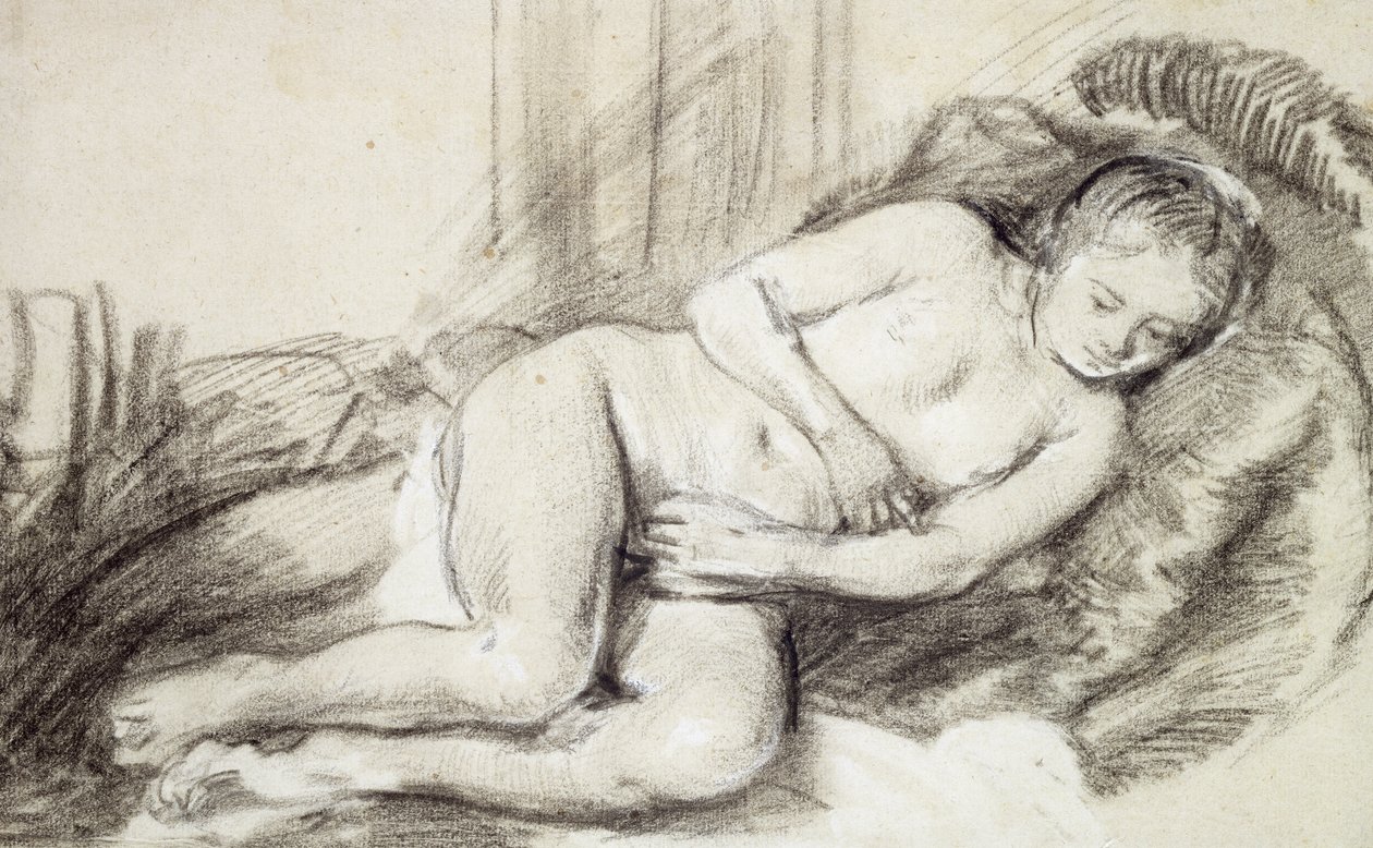 Nudo femminile reclinato da Rembrandt van Rijn