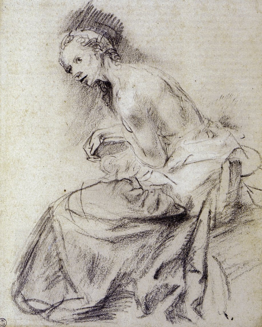 Nudo femminile seduto da Rembrandt van Rijn