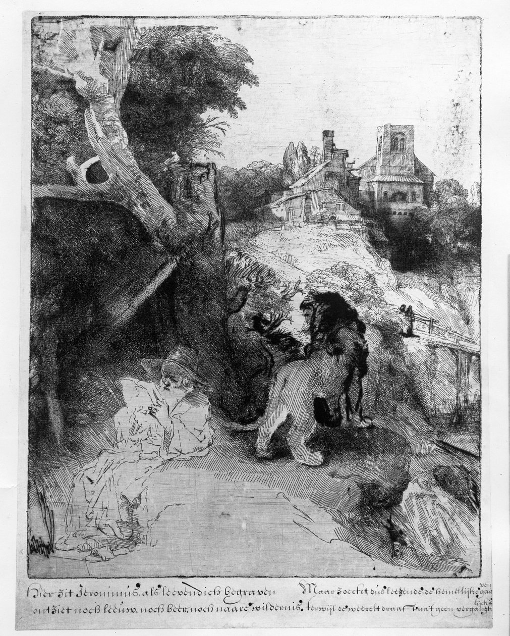 San Girolamo in un paesaggio italiano, c.1653 da Rembrandt van Rijn