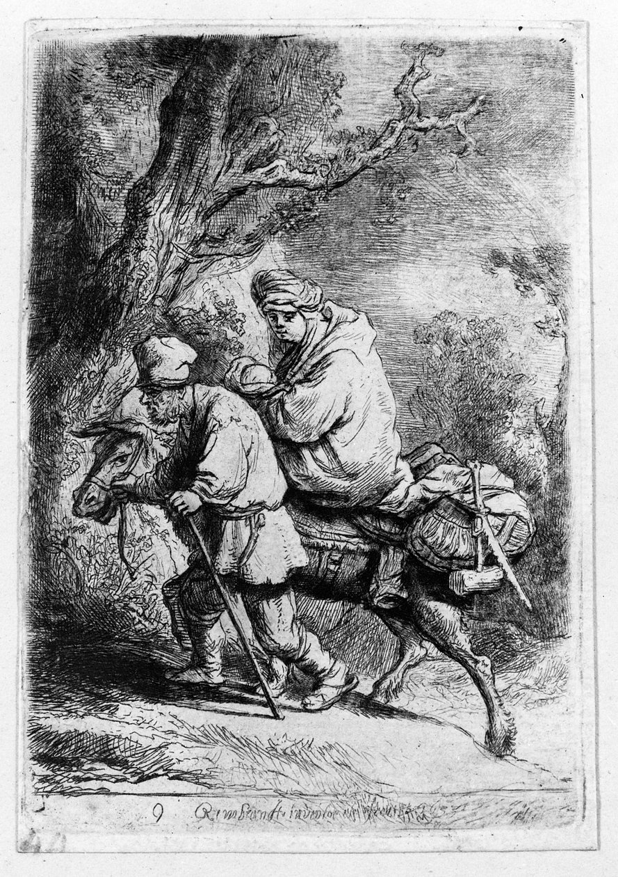 La fuga in Egitto, 1633 da Rembrandt van Rijn