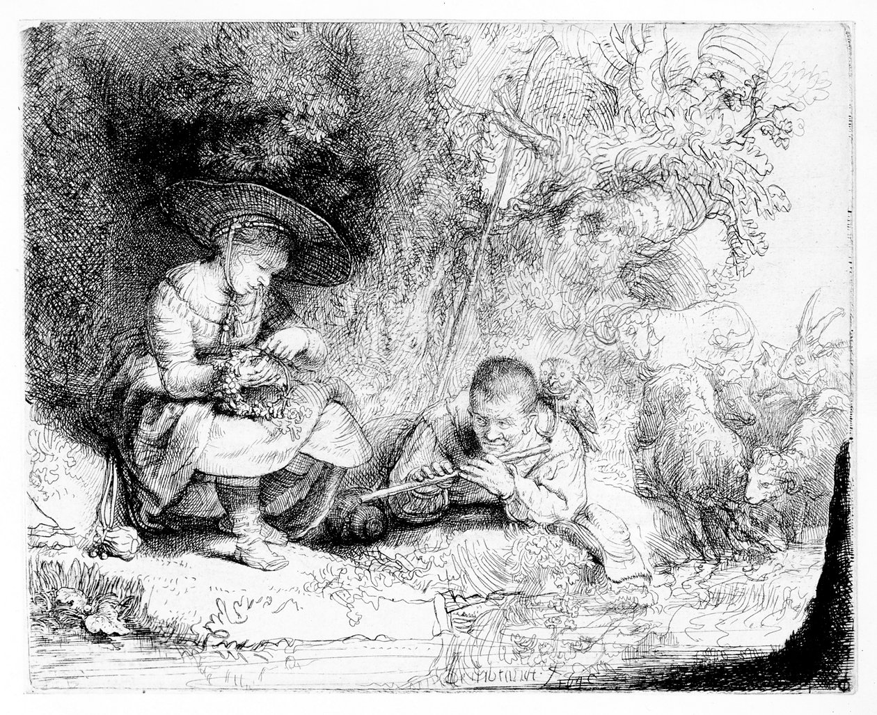 Il flautista da Rembrandt van Rijn