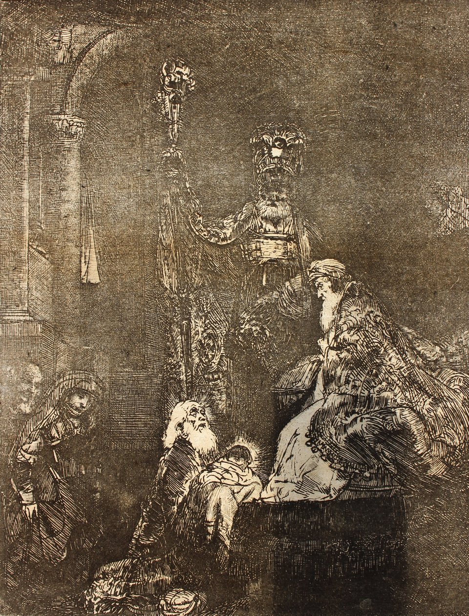 La Presentazione al Tempio nel Modo Scuro da Rembrandt van Rijn