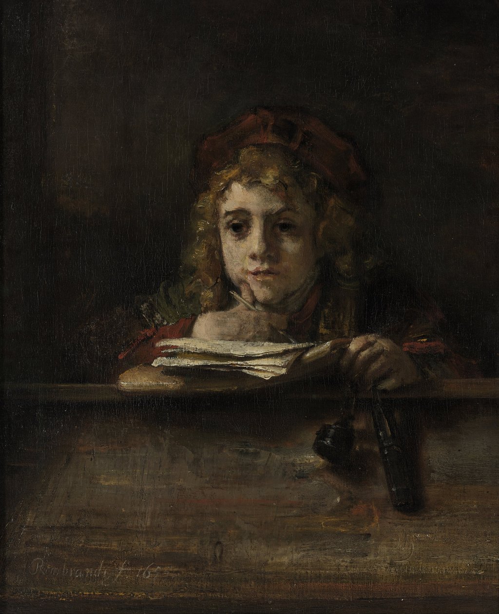 Tito alla sua scrivania da Rembrandt van Rijn