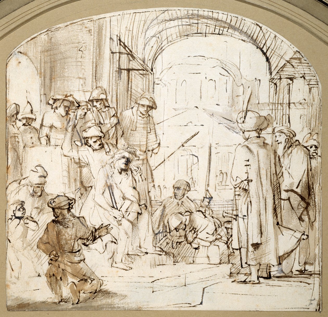 Cristo deriso da Rembrandt Harmensz. van Rijn (school of)