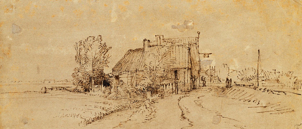 Una locanda lungo una strada da Rembrandt van Rijn