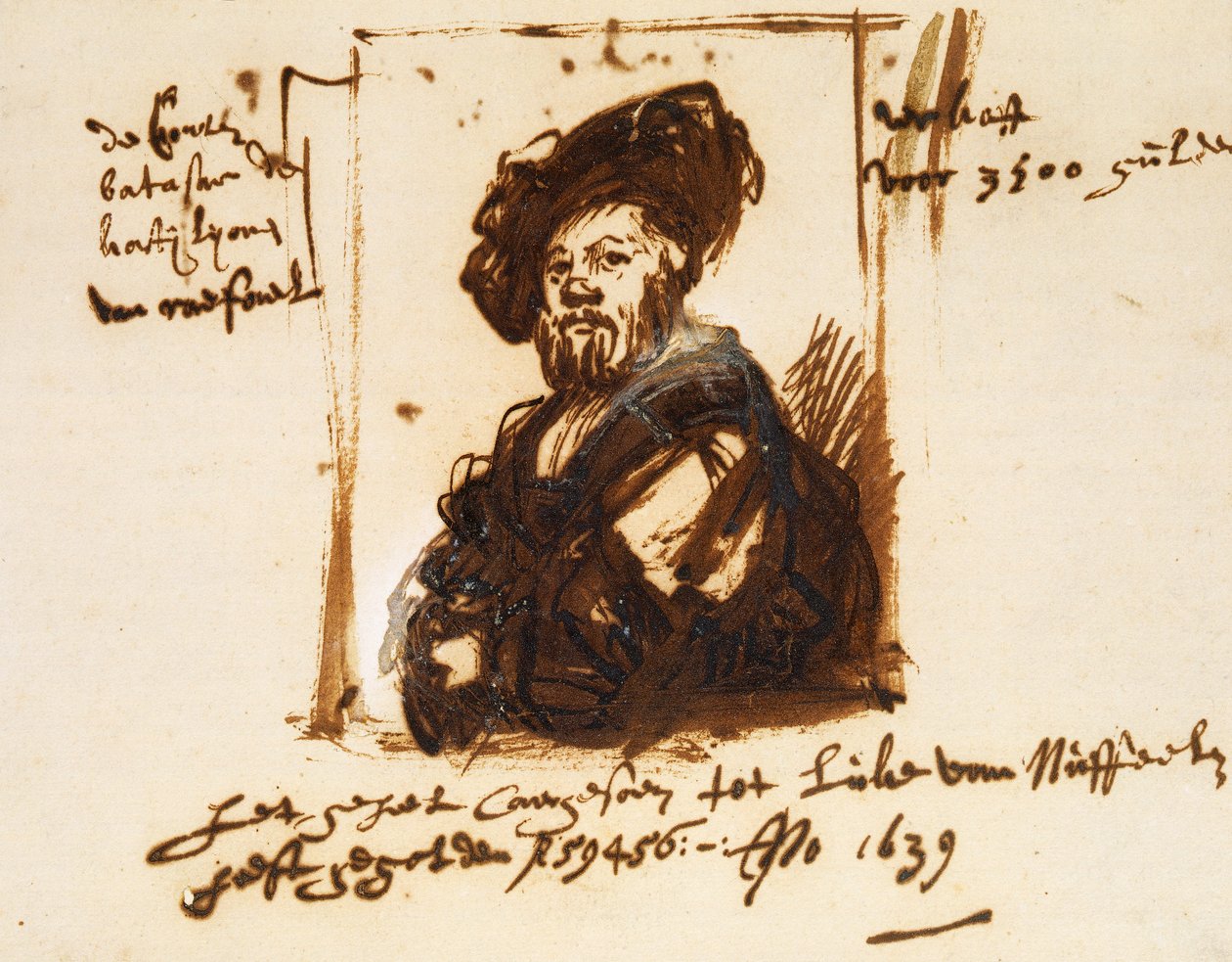 Baldassarre Castiglione, schizzo dal ritratto da Rembrandt Harmensz. van Rijn