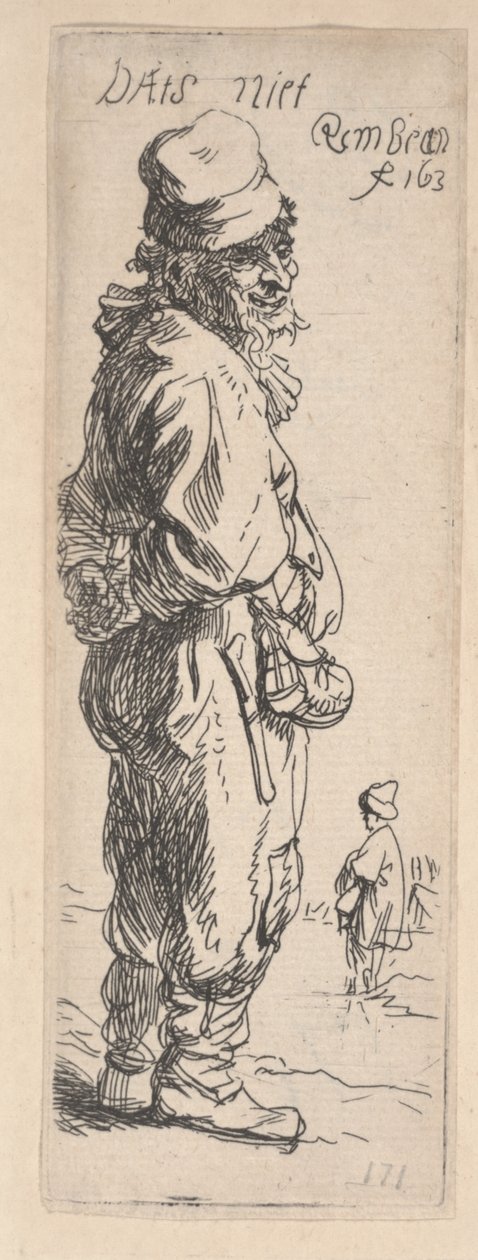 Mendicante che risponde da Rembrandt van Rijn