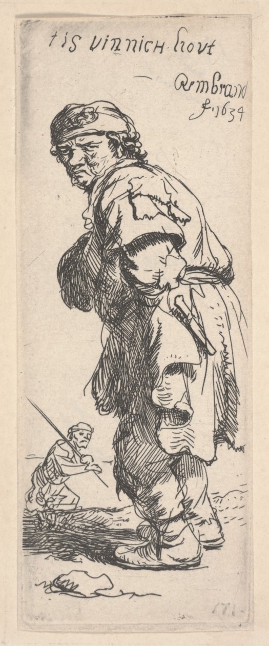 Mendicante che parla da Rembrandt van Rijn