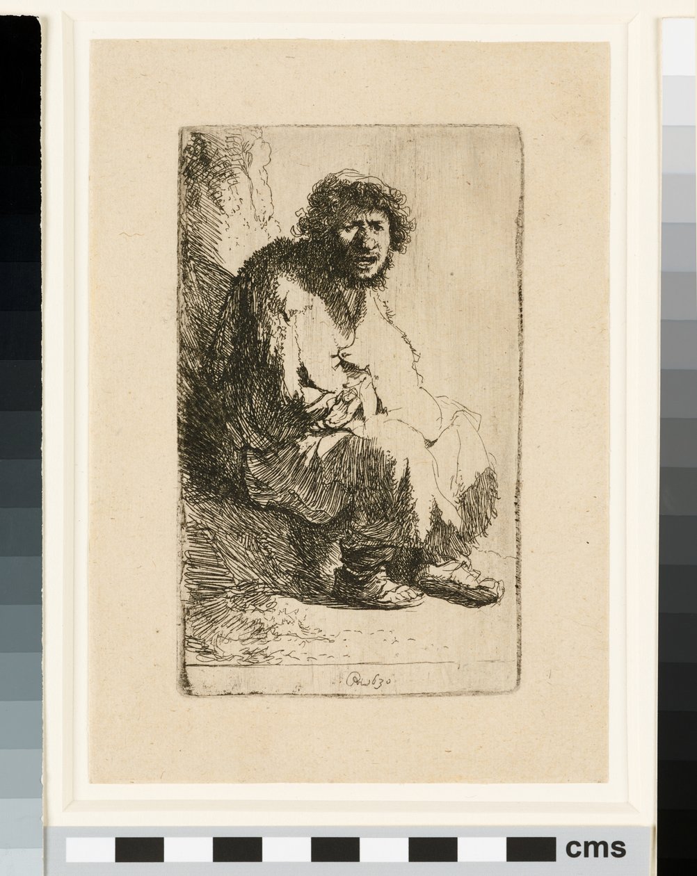 Mendicante seduto su una sponda da Rembrandt van Rijn