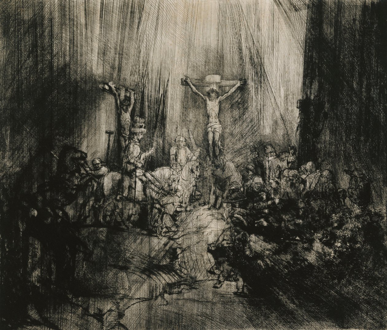 Cristo Crocifisso tra i Due Ladroni - "Le Tre Croci", c.1653-1661 da Rembrandt van Rijn