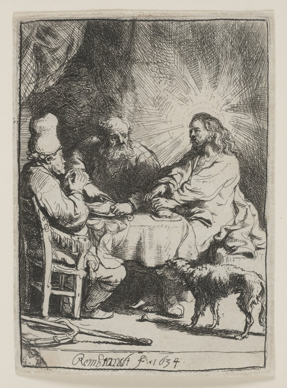 Cristo a Emmaus: la lastra più piccola da Rembrandt van Rijn