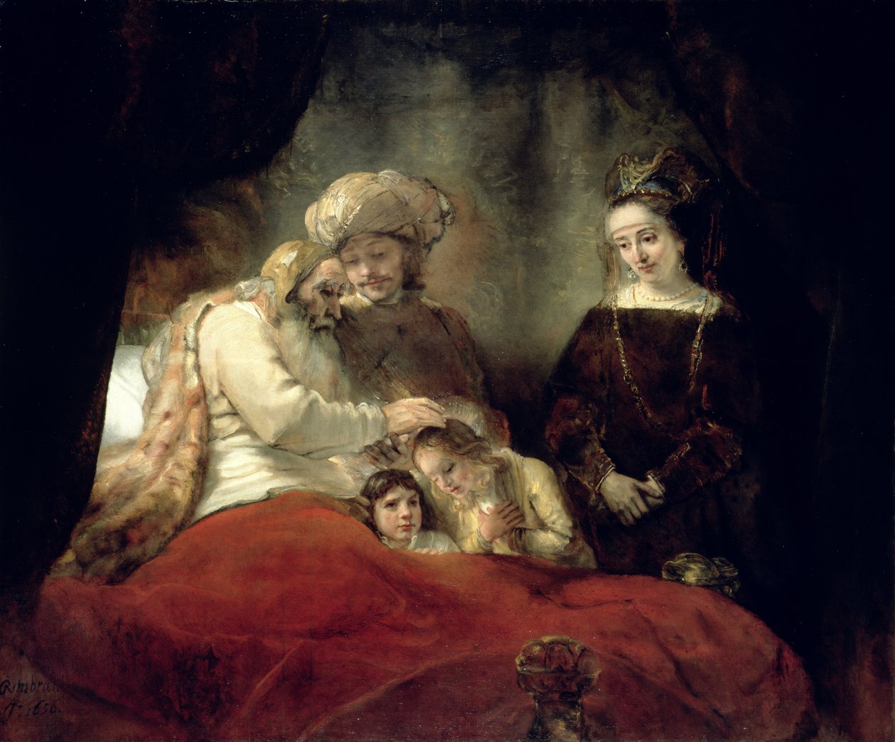 Giacobbe benedice i figli di Giuseppe da Rembrandt van Rijn