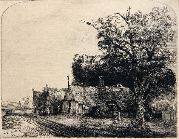 Paesaggio con Tre Capanni da Rembrandt Harmensz. van Rijn