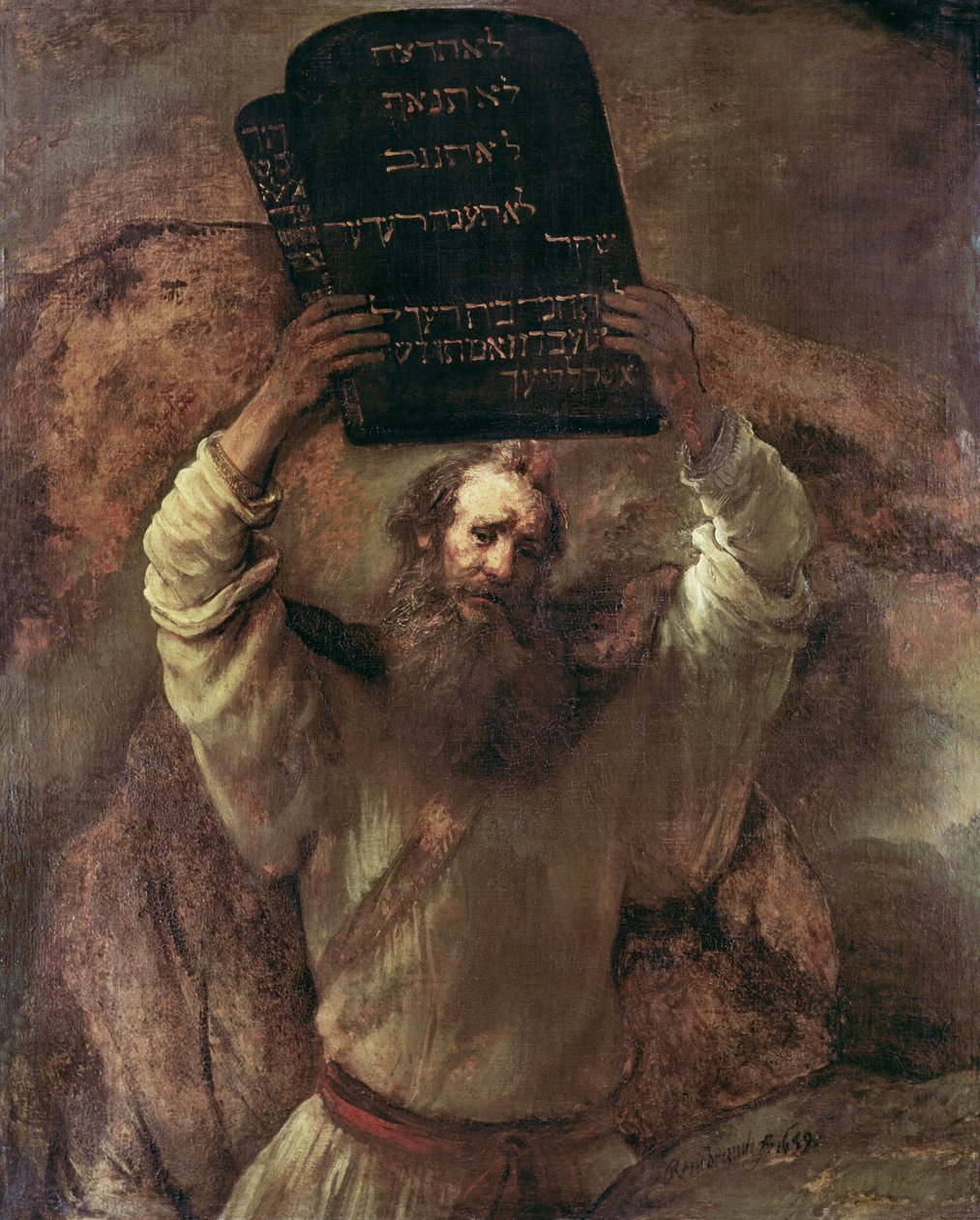 Mosè che rompe le tavole della legge da Rembrandt van Rijn
