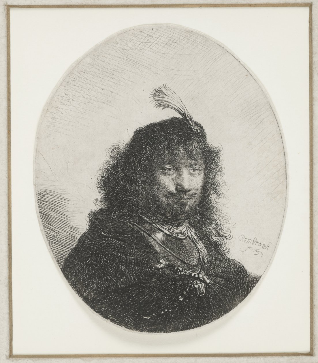 Rembrandt con Cappello Piumato da Rembrandt van Rijn