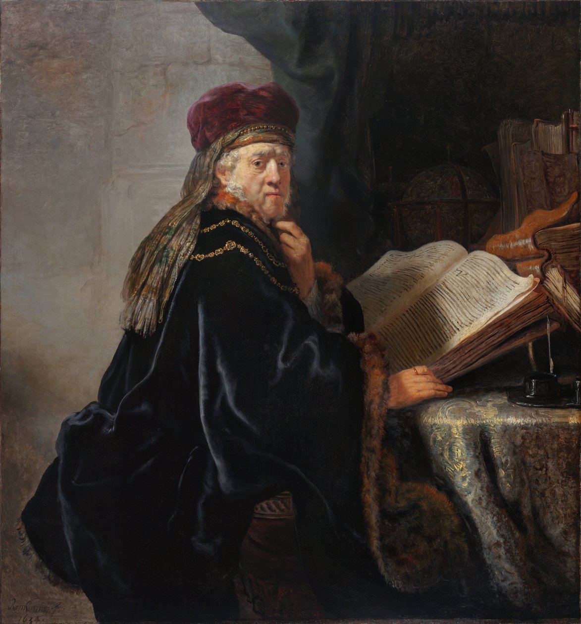 Studioso nel suo studio da Rembrandt van Rijn