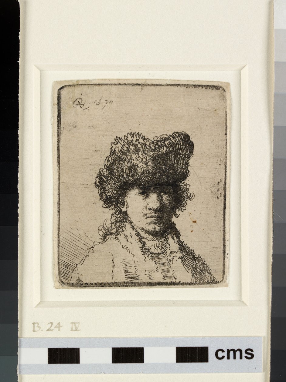 Autoritratto con berretto di pelliccia da Rembrandt van Rijn