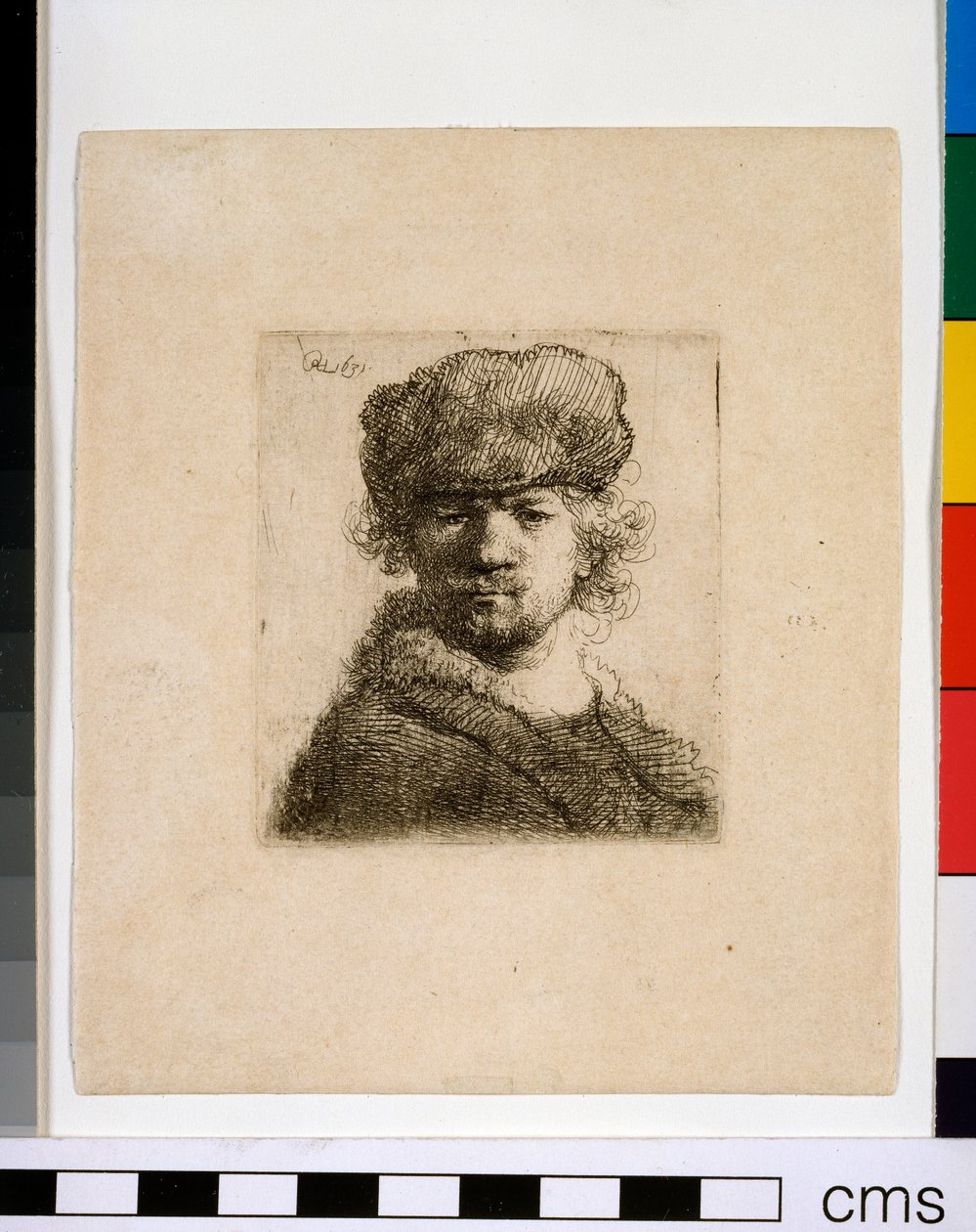 Autoritratto con un pesante cappello di pelliccia da Rembrandt van Rijn