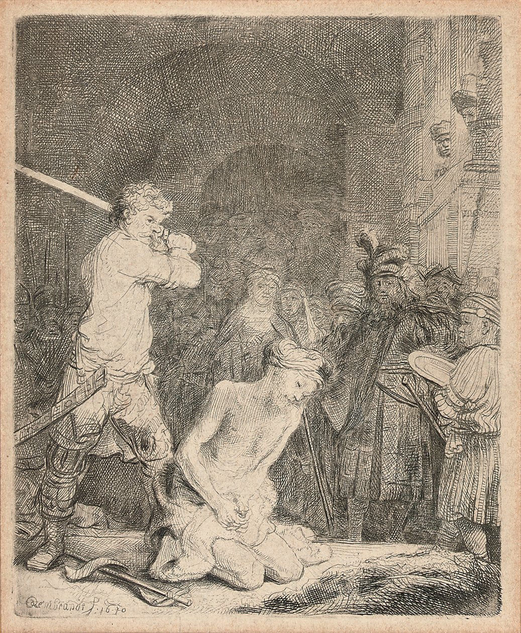 La decapitazione di Giovanni Battista, 1640 da Rembrandt van Rijn