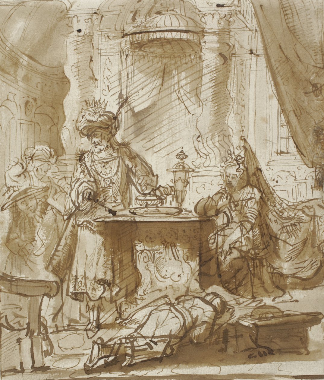 La Degradazione di Aman davanti ad Assuero ed Ester da Rembrandt van Rijn