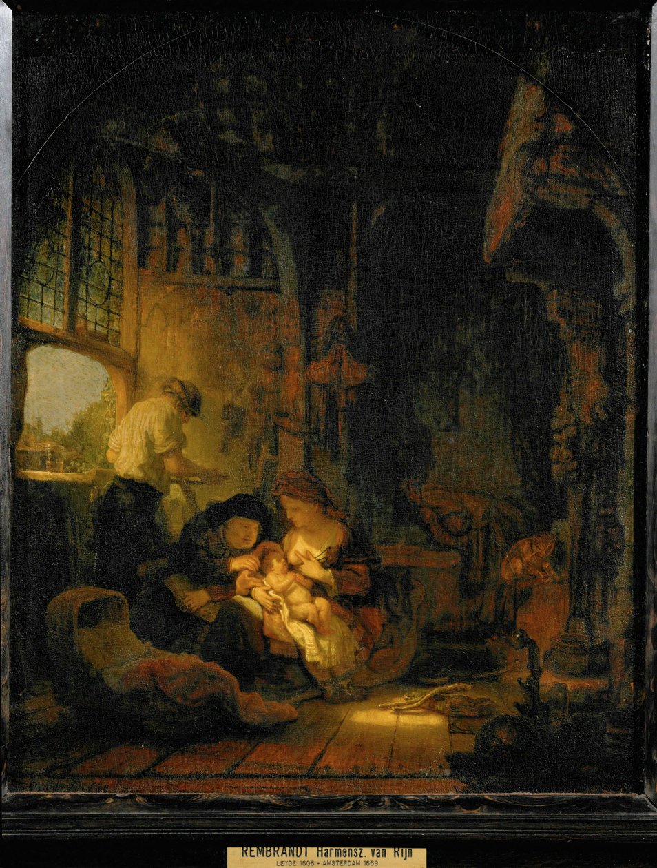 La Sacra Famiglia, conosciuta anche come "La casa del falegname" ... da Rembrandt Harmensz. van Rijn