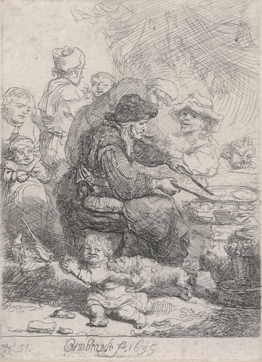 La donna delle frittelle da Rembrandt van Rijn