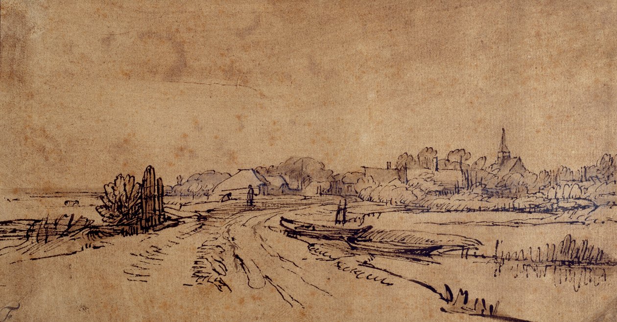Veduta di Sloten, c.1650 da Rembrandt Harmensz. van Rijn