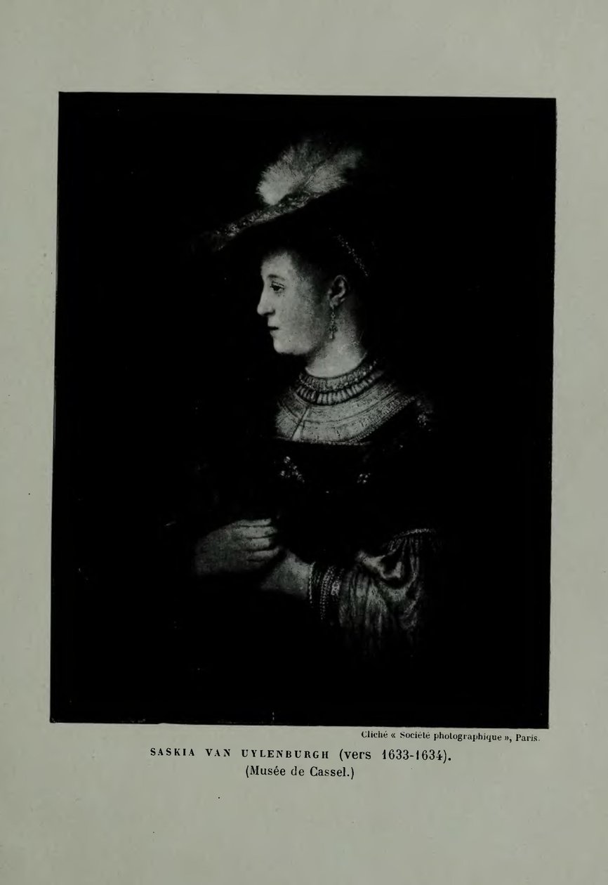 Saskia con un cappello rosso da Rembrandt van Rijn