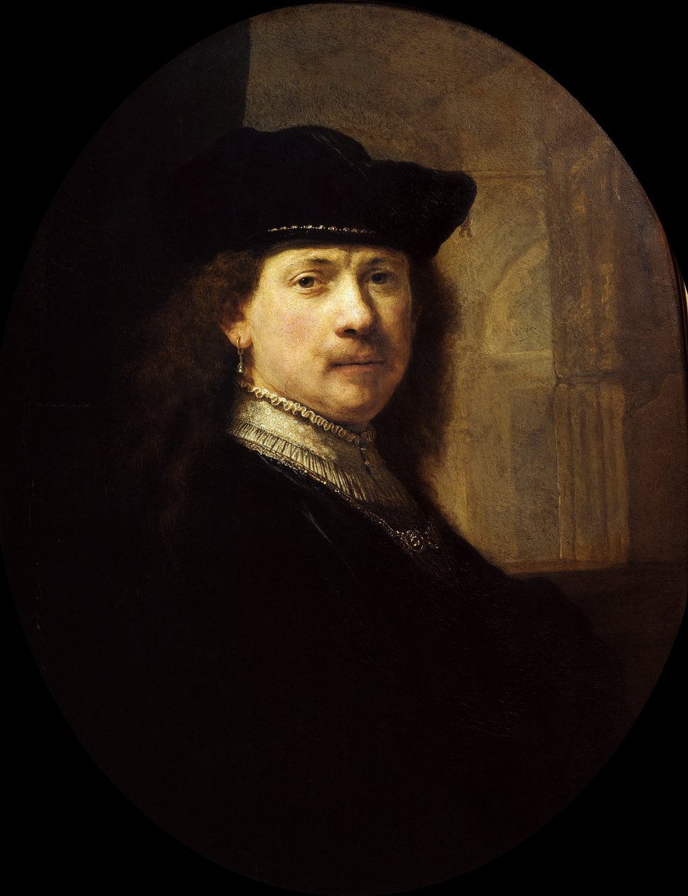 Autoritratto con sfondo architettonico, ca 1639 da Rembrandt van Rhijn,
