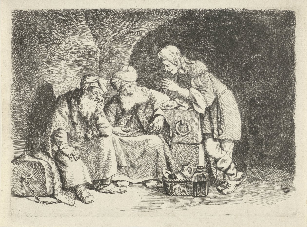 Giuseppe interpreta i sogni del panettiere e del coppiere da Rembrandt van Rijn (follower of)