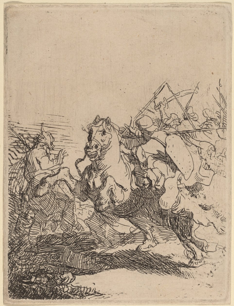 Una lotta di cavalleria da Rembrandt van Rijn