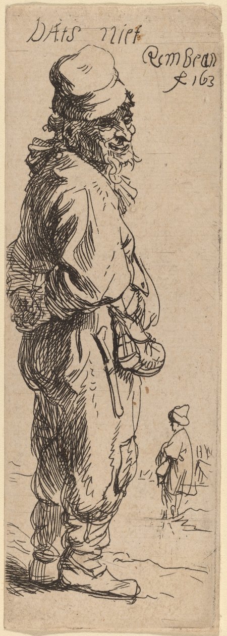 Un contadino che risponde: "non è niente" da Rembrandt van Rijn