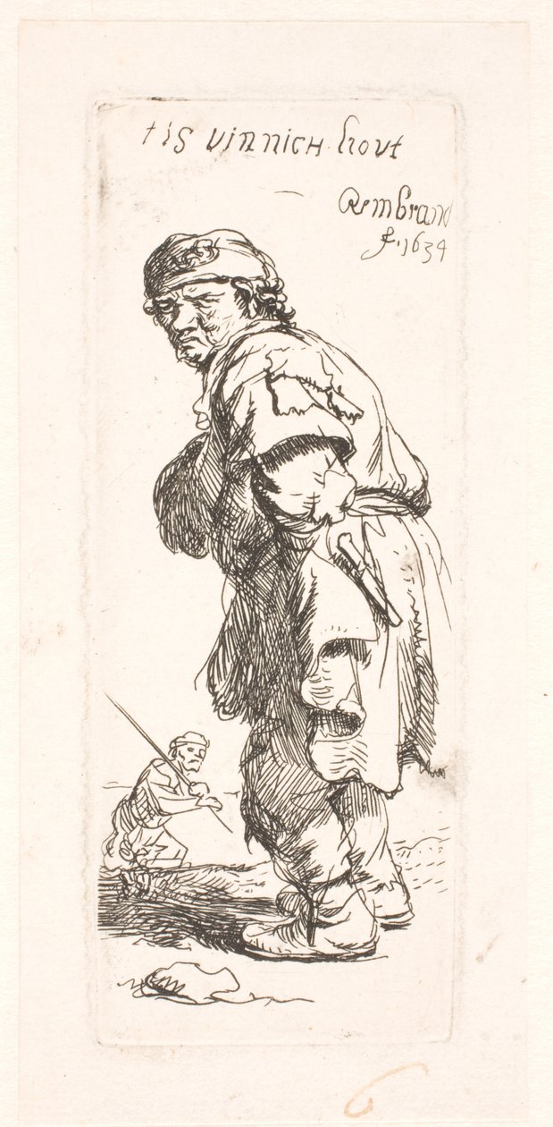 Un contadino: uno dei due, che grida da Rembrandt van Rijn