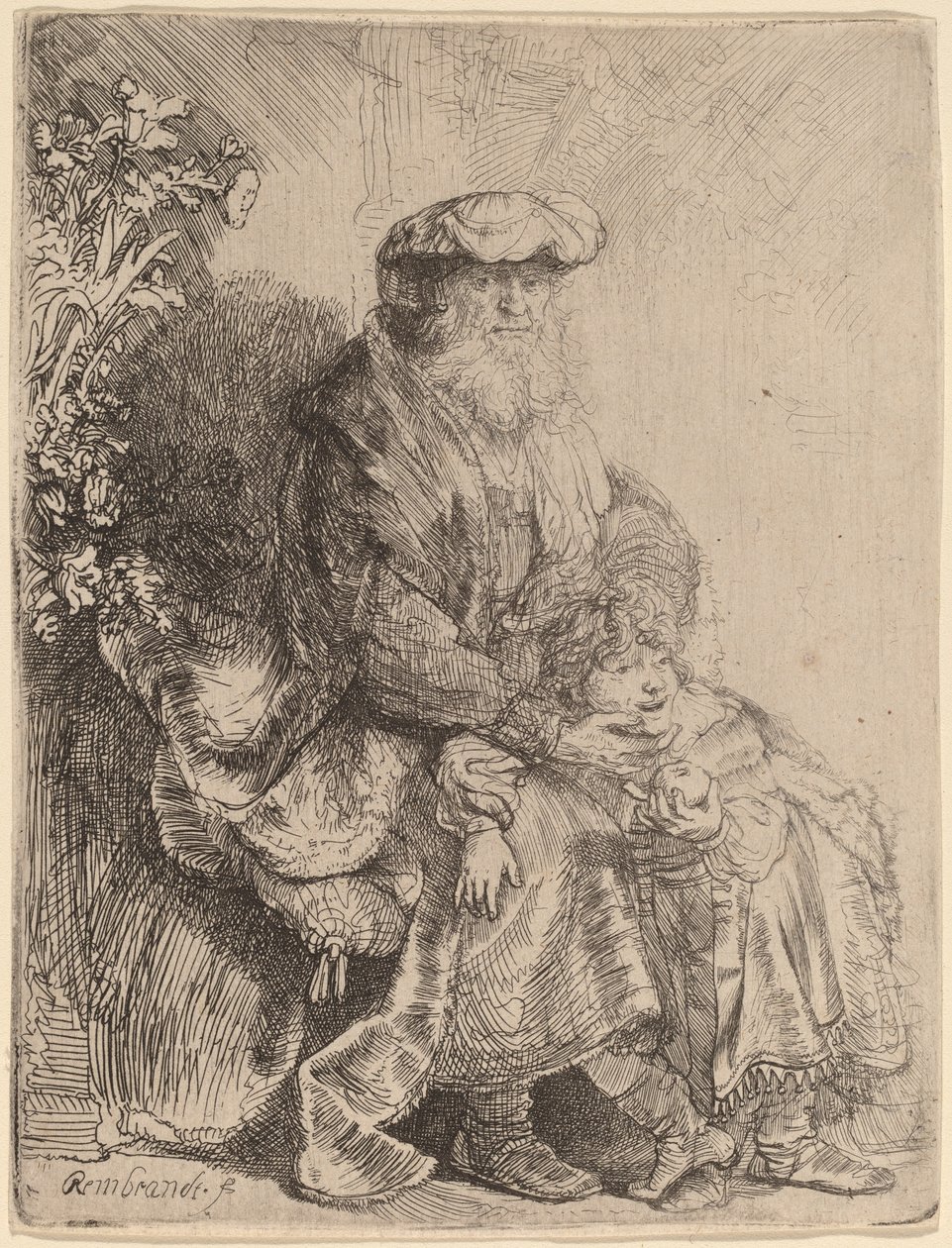 Abramo accarezza Isacco da Rembrandt van Rijn
