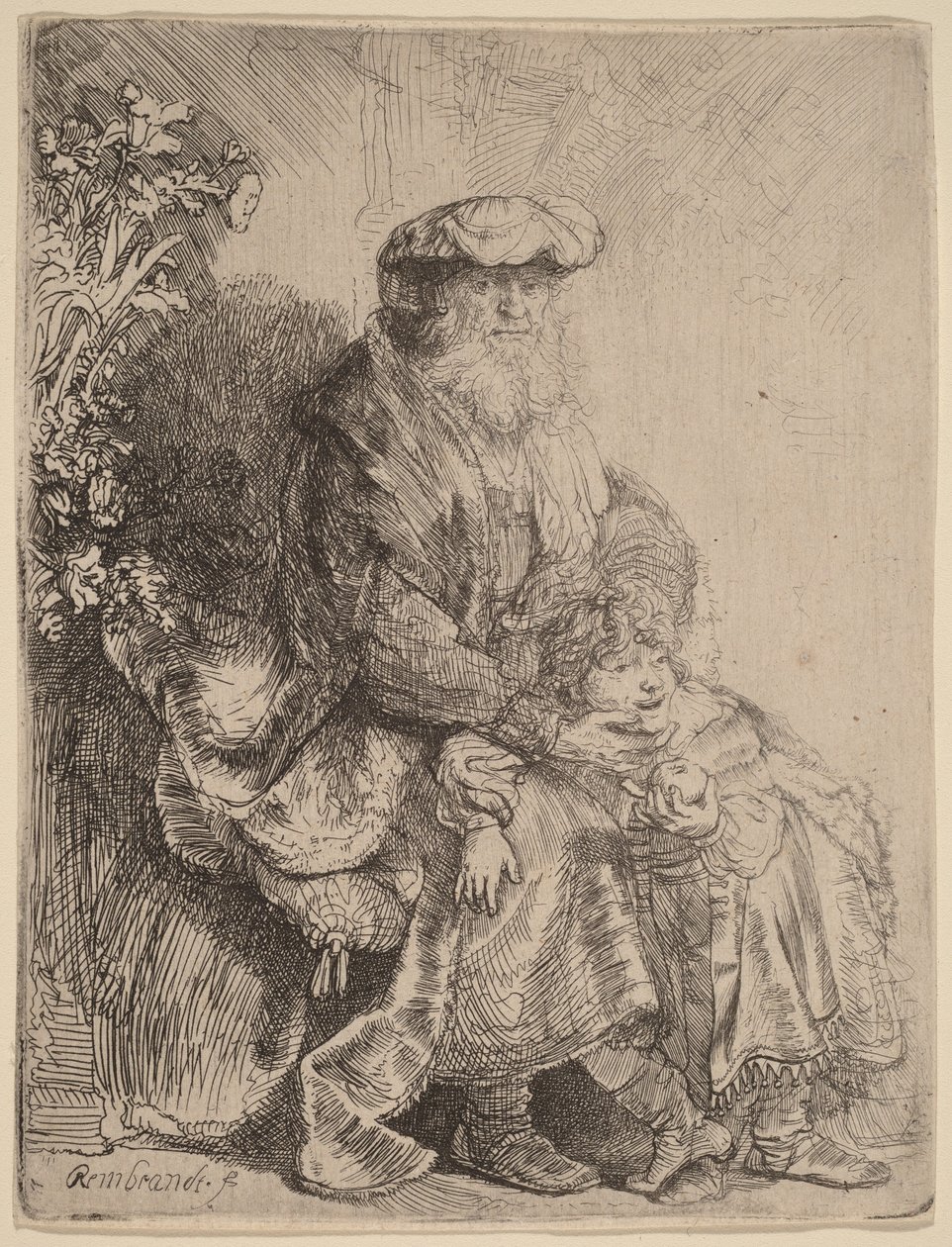 Abramo che accarezza Isacco da Rembrandt van Rijn