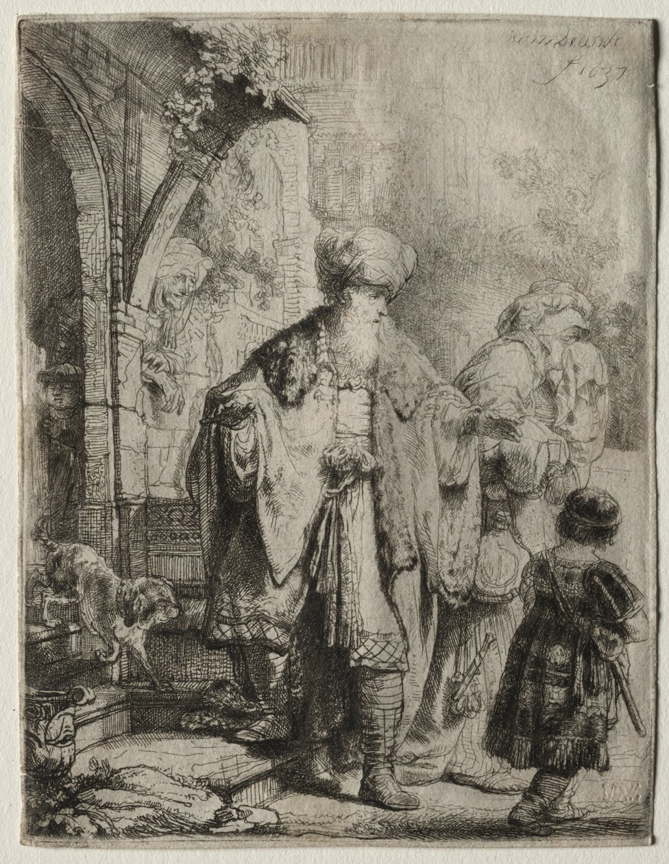 Abramo scaccia Agar e Ismaele da Rembrandt van Rijn