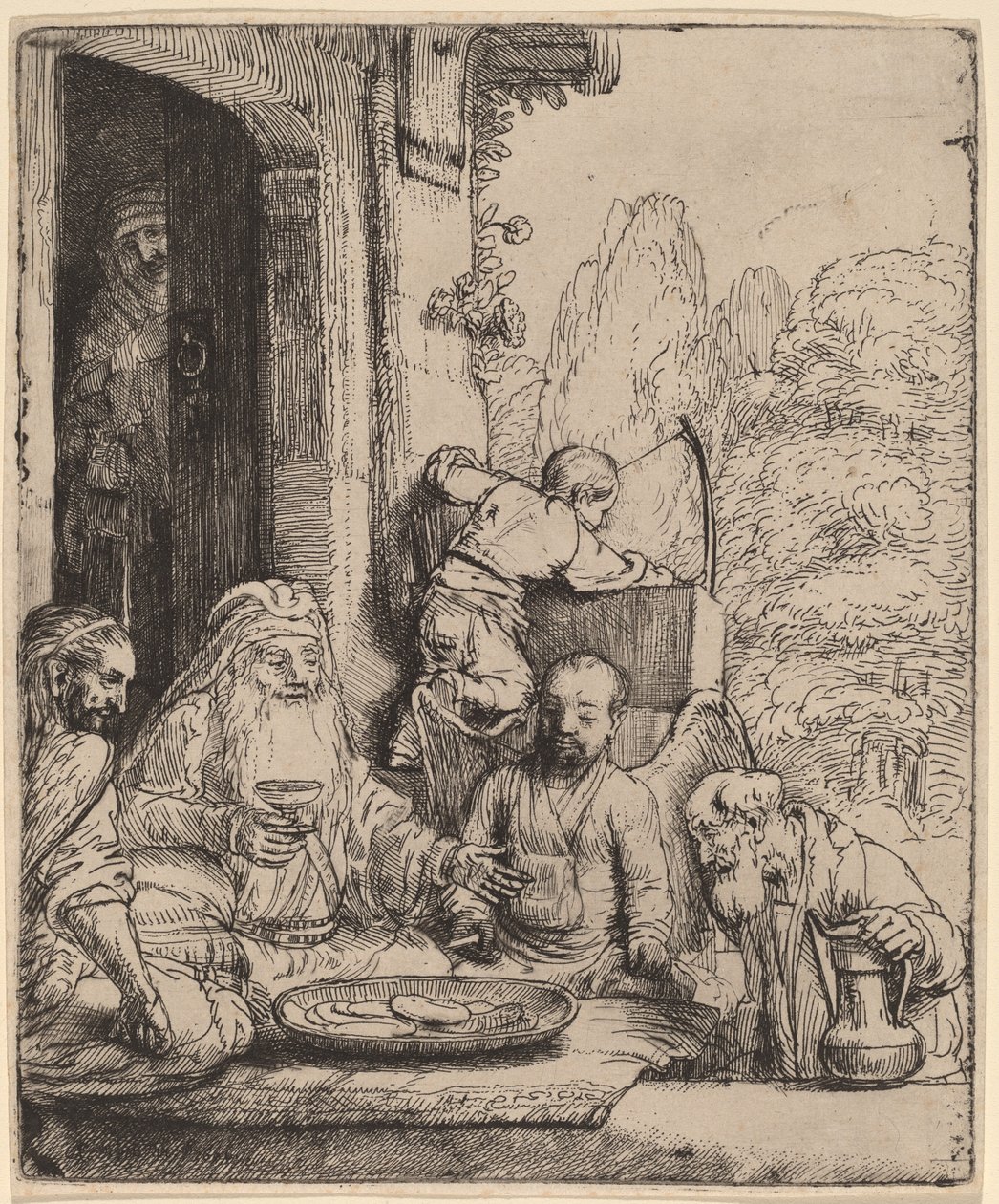 Abramo che Ospita gli Angeli da Rembrandt van Rijn