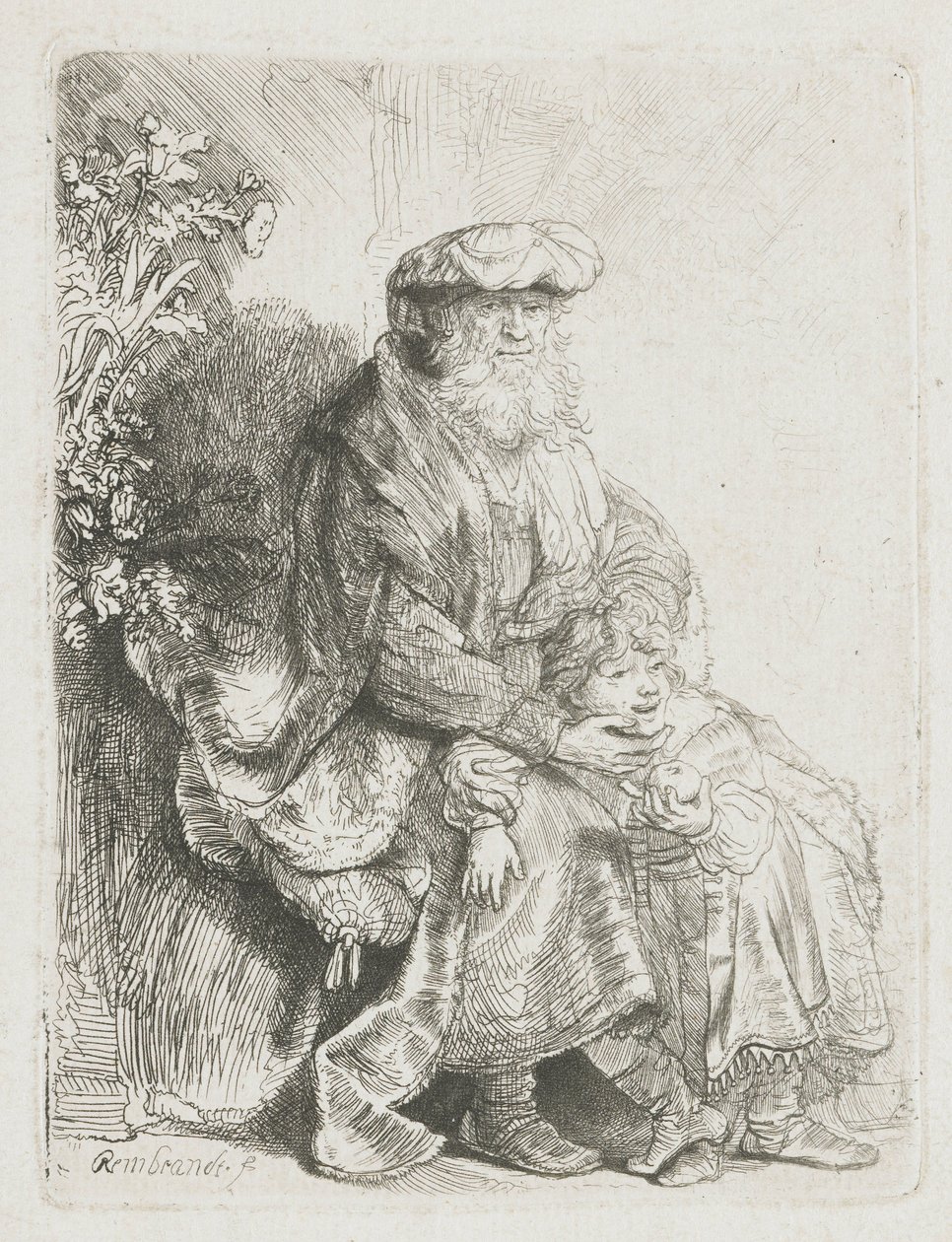 Abramo che accarezza Isacco da Rembrandt van Rijn