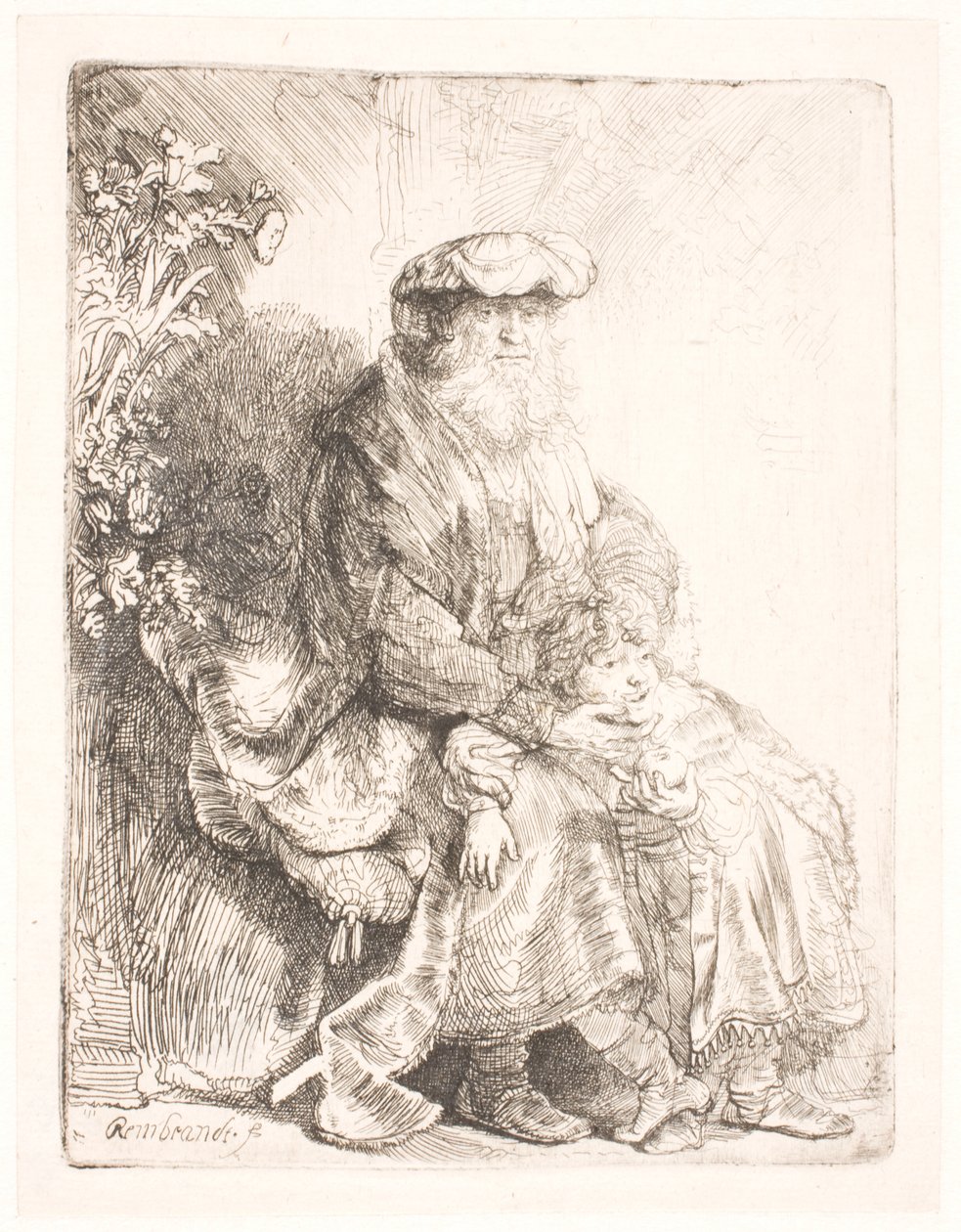 Abramo che accarezza Isacco da Rembrandt van Rijn