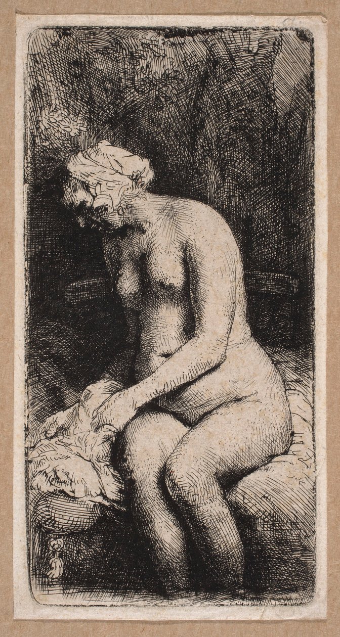 Nudo di una donna “con i piedi immersi nell’acqua” da Rembrandt van Rijn