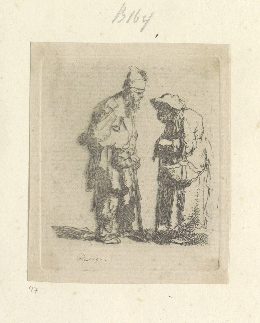 Mendicante e mendicante in conversazione da Rembrandt van Rijn