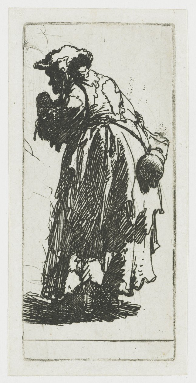 Mendicante con una zucca da Rembrandt van Rijn