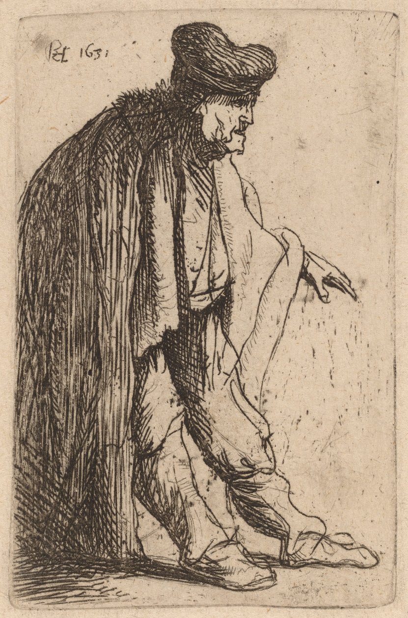 Mendicante con la mano sinistra estesa da Rembrandt van Rijn