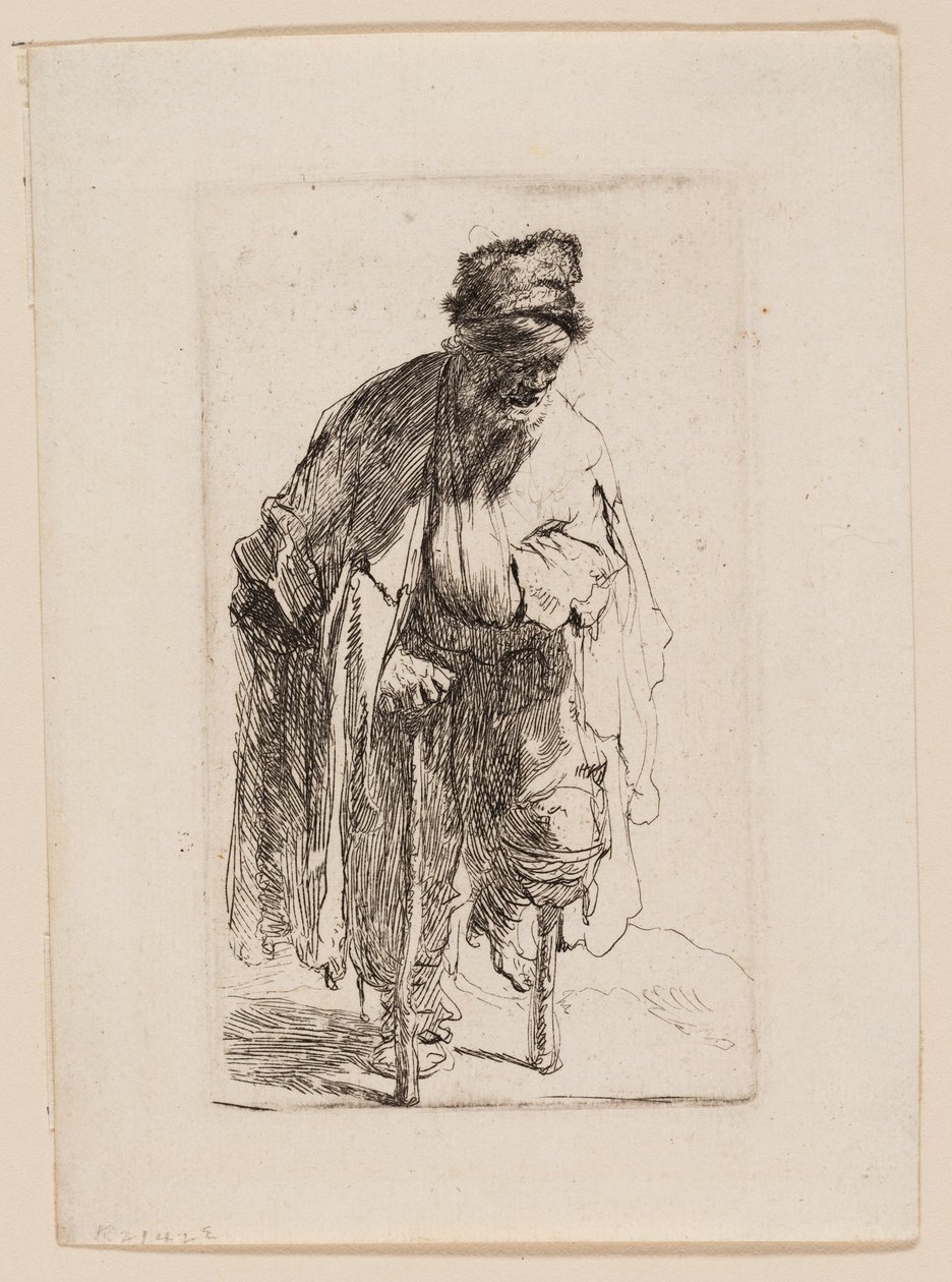 Mendicante con una gamba di legno da Rembrandt van Rijn