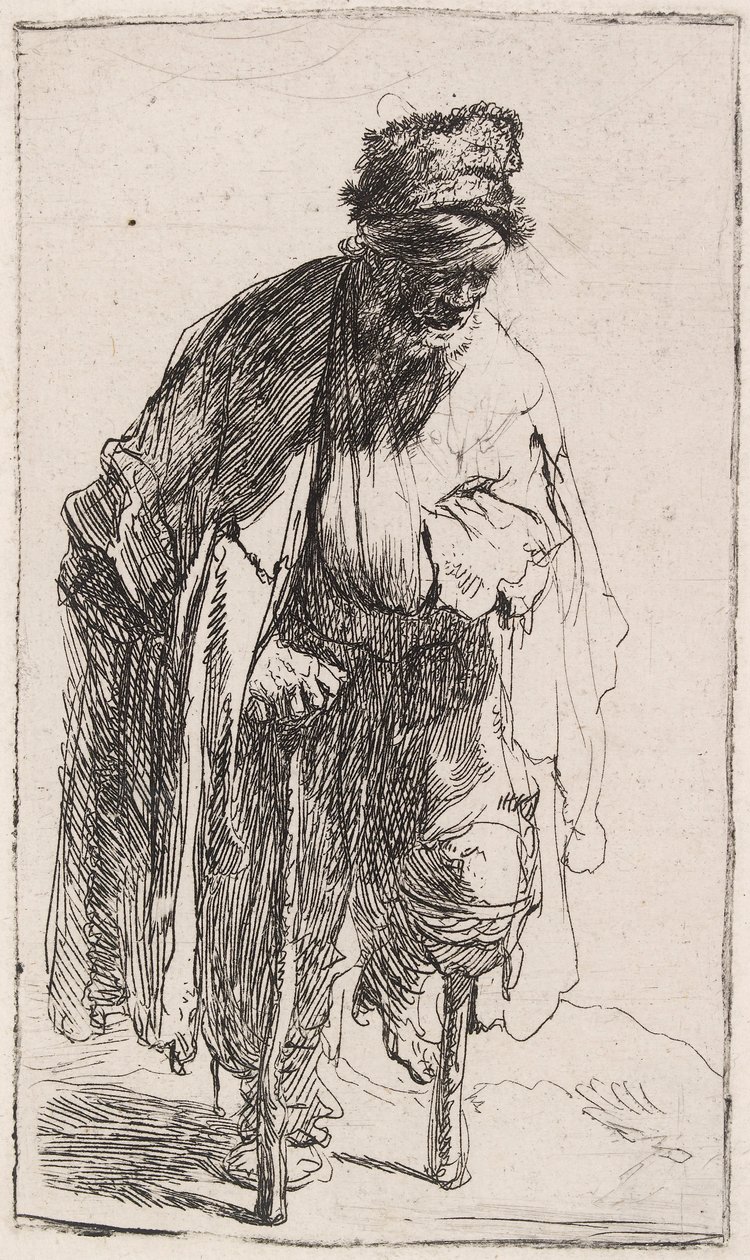 Mendicante con una gamba di legno, c. 1630 da Rembrandt van Rijn