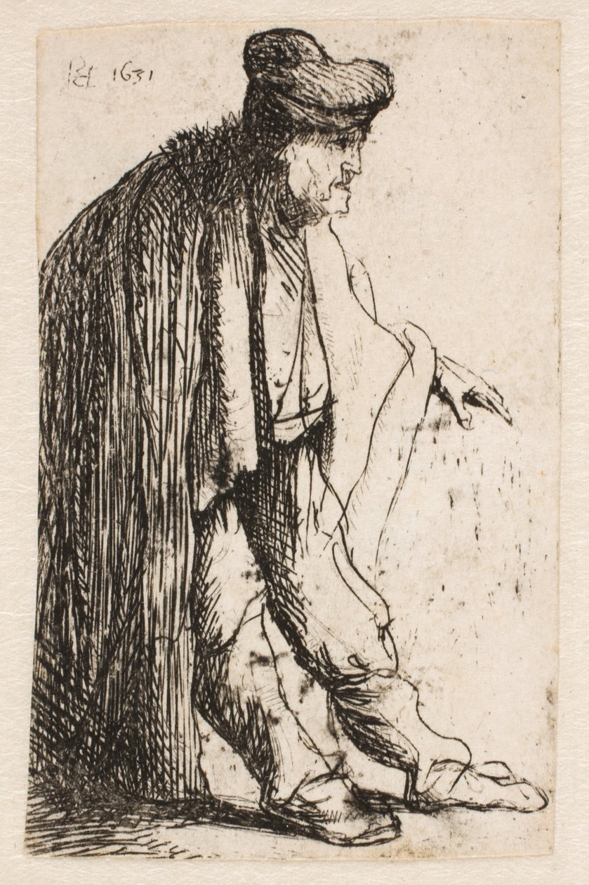 Mendicante con la mano sinistra tesa da Rembrandt van Rijn