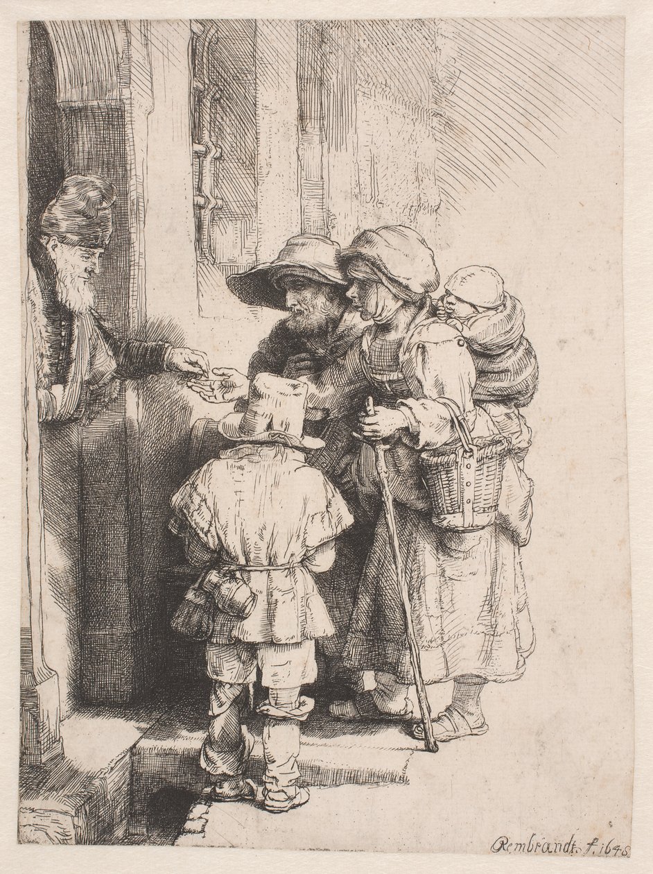 Mendicanti che ricevono l