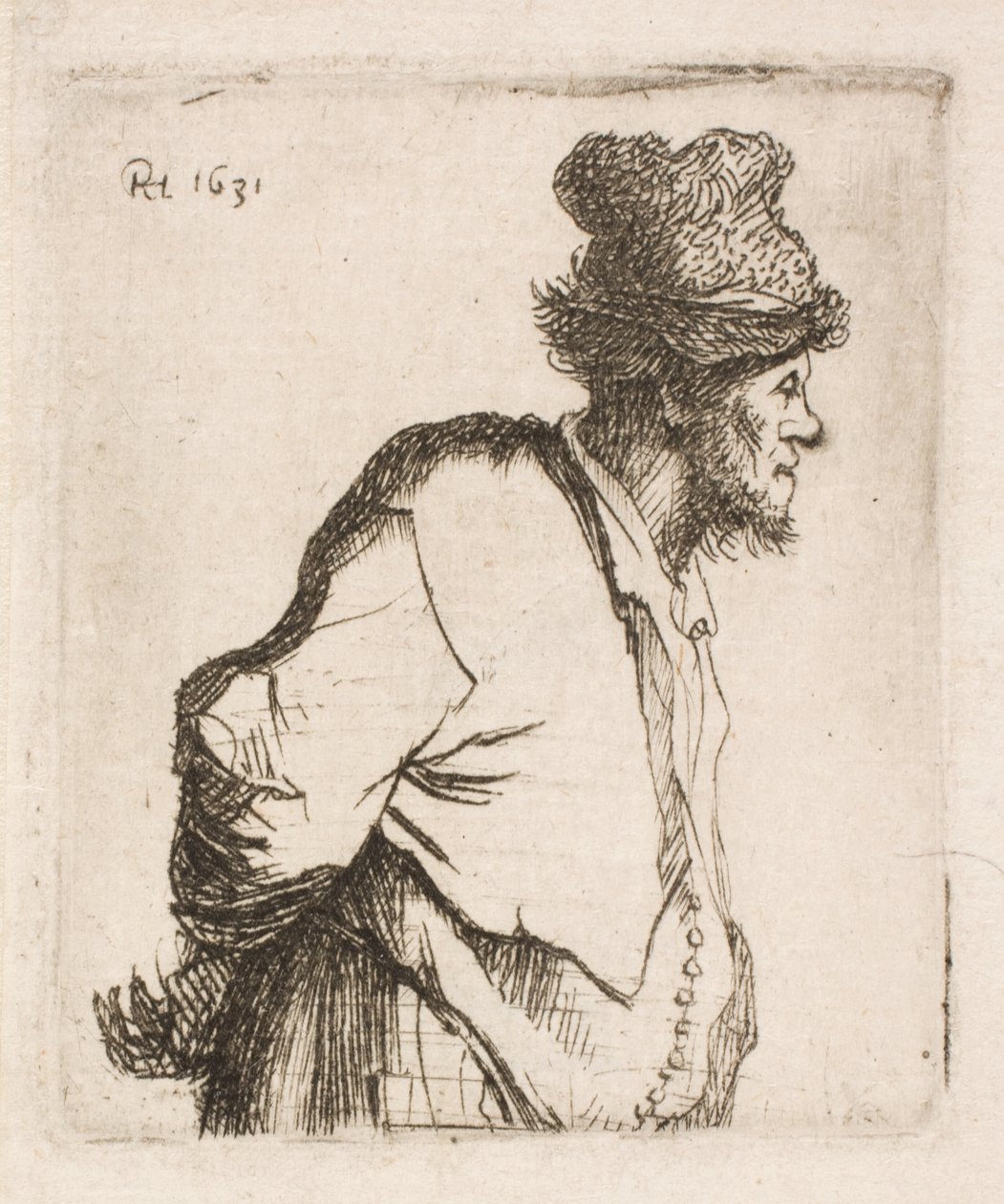Contadino con le mani dietro la schiena da Rembrandt van Rijn
