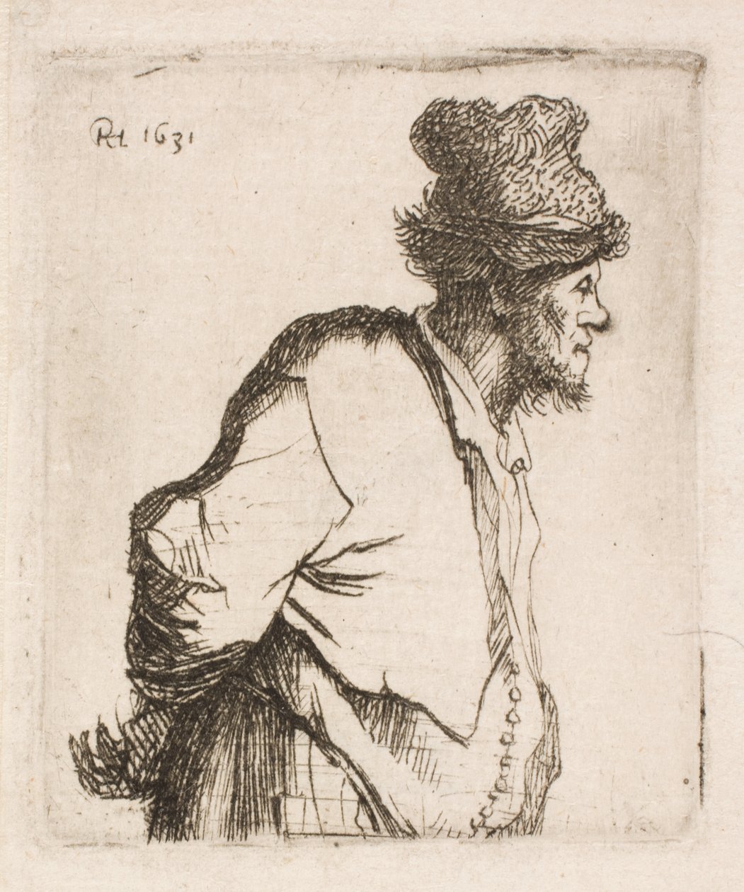 Contadino con le mani dietro la schiena da Rembrandt van Rijn